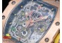 RM011 RG Chronograph RG Case KVF 1:1 Best Edition Crystal Skeleton Dial on Gray Rubber Strap A7750