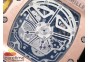 RM011 RG Chronograph RG Case KVF 1:1 Best Edition Crystal Skeleton Dial on Gray Rubber Strap A7750