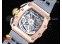 RM011 RG Chronograph SS Case KVF 1:1 Best Edition Crystal Skeleton Dial on Gray Rubber Strap A7750