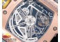 RM011 RG Chronograph SS Case KVF 1:1 Best Edition Crystal Skeleton Dial on Gray Rubber Strap A7750