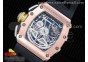 RM011 RG Chronograph SS Case KVF 1:1 Best Edition Crystal Skeleton Dial on Black Rubber Strap A7750