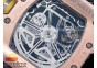 RM011 RG Chronograph SS Case KVF 1:1 Best Edition Crystal Skeleton Dial on Black Rubber Strap A7750