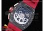 RM011 NTPT Lotus F1 Team RG Chronograph KVF 1:1 Best Edition Crystal Skeleton Dial Red on Red Rubber Strap A7750