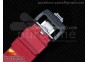 RM011 NTPT Lotus F1 Team Carbon Case Chronograph KVF 1:1 Best Edition Crystal Skeleton Dial Red on Red Rubber Strap A7750