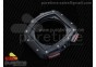 RM011 NTPT Lotus F1 Team Carbon Case Chronograph KVF 1:1 Best Edition Crystal Skeleton Dial Red on Black Rubber Strap A7750