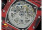 RM11-03 Chrono PVD Red Plastic Bezel and Caseback Skeleton Dial on Red Rubber Strap A7750