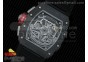 RM11-03 Chrono PVD Forged Carbon Bezel and Caseback Skeleton Dial on Black Rubber Strap A7750