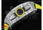 RM11-03 SS Chrono Black Inner Bezel Skeleton Dial on Yellow Nylon Strap A7750