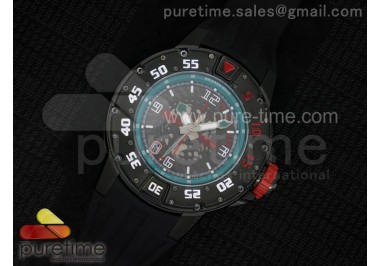 RM028 47mm RMF PVD Blue Inner Bezel Skeleton Dial on Black Rubber Strap A7750