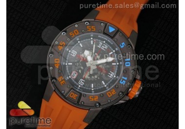 RM028 47mm RMF PVD Orange Skeleton Dial on Orange Rubber Strap A7750