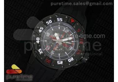 RM028 47mm RMF PVD Red Skeleton Dial on Black Rubber Strap A7750