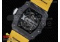 RM035-02 Rafael Nadal Forge Carbon Titanium Case KVF Best Edition Skeleton Dial White on Yellow Rubber Strap MIYOTA8215