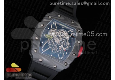 RM035-02 Rafael Nadal Forged Carbon Caseback KVF Best Edition Skeleton Dial Red on Black Rubber Strap MIYOTA8215 V2