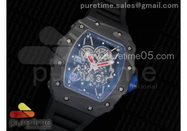 RM035-02 PSG Football Club Forged Carbon Caseback KVF Best Edition Skeleton Dial on Black Racing Rubber Strap MIYOTA8215 V2