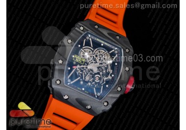 RM035-02 Rafael Nadal Forge Carbon Titanium Case KVF Best Edition Skeleton Dial Red on Orange Rubber Strap MIYOTA8215 V2