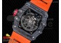 RM035-02 Rafael Nadal Forge Carbon Titanium Case KVF Best Edition Skeleton Dial Red on Orange Rubber Strap MIYOTA8215 V2