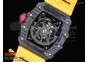 RM035-02 Rafael Nadal Forge Carbon Titanium Case KVF Best Edition Skeleton Dial Red on Yellow Rubber Strap MIYOTA8215 V2