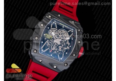 RM035-02 Rafael Nadal Forge Carbon Titanium Case KVF Best Edition Skeleton Dial Red on Red Rubber Strap MIYOTA8215 V2