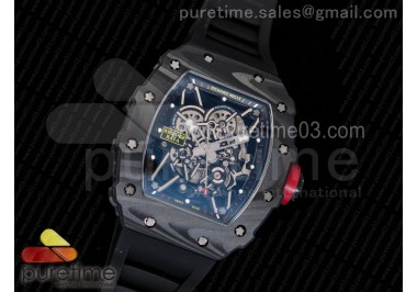 RM035-02 Rafael Nadal Forge Carbon Titanium Case KVF Best Edition Skeleton Dial Red on Black Rubber Strap MIYOTA8215 V2