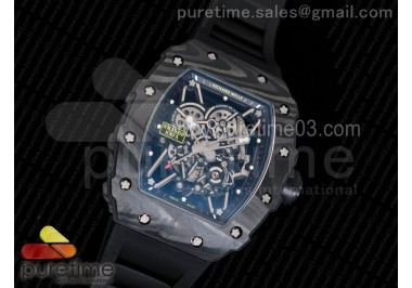 RM035-02 Rafael Nadal Forge Carbon Titanium Case KVF Best Edition Skeleton Dial Black on Black Rubber Strap MIYOTA8215 V2