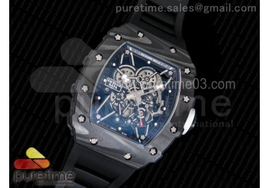 RM035-02 Rafael Nadal Forge Carbon Titanium Case KVF Best Edition Skeleton Dial White on Black Rubber Strap MIYOTA8215 V2