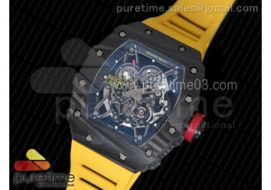 RM035-02 Rafael Nadal Forge Carbon Titanium Case KVF Best Edition Skeleton Dial Red on Yellow Rubber Strap MIYOTA8215