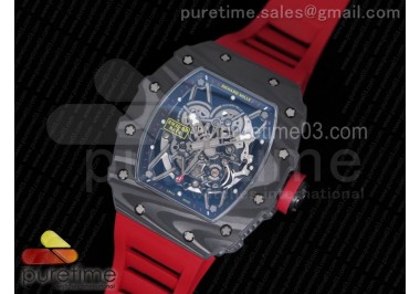 RM035-02 Rafael Nadal Forge Carbon Titanium Case KVF Best Edition Skeleton Dial Red on Red Rubber Strap MIYOTA8215