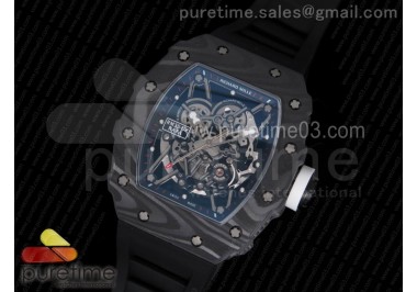 RM035-02 Rafael Nadal Forge Carbon Titanium Case KVF Best Edition Skeleton Dial White on Black Rubber Strap MIYOTA8215