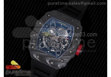 RM035-02 Rafael Nadal Forge Carbon Titanium Case KVF Best Edition Skeleton Dial Red on Black Rubber Strap MIYOTA8215