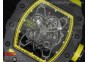 RM 035 Forge Carbon Yellow Inner Bezel Skeleton Dial on Yellow Nylon Strap MIYOTA9015