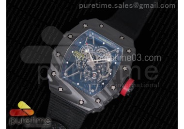 RM035-02 Rafael Nadal Forged Carbon Caseback KVF Best Edition Skeleton Dial on Black Nylon Strap MIYOTA8215