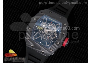 RM035-02 Rafael Nadal Forged Carbon Caseback KVF Best Edition Skeleton Dial on Black Rubber Strap MIYOTA8215