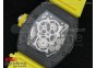 RM 036 Yellow SS Forge Carbon Bezel Skeleton Dial on Yellow Rubber Strap A23J