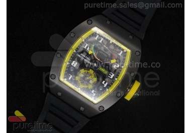 Richard Mille RM036 PVD/Yellow on Rubber Strap A23J