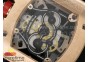 RM038 RG Red Inner Bezel Skeleton Dial on Black Rubber Strap Jap Quartz