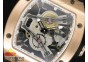 RM038 RG White Inner Bezel Skeleton Dial on Black Rubber Strap Jap Quartz