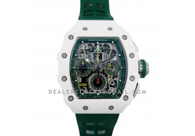 RM 011-02 Le Mans Classic Chronograph in Green on Green Rubber Strap