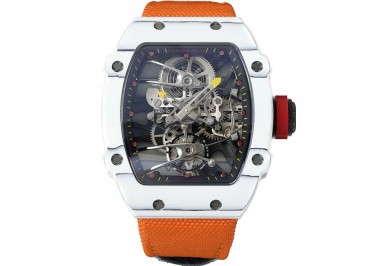 RM 027-02 Tourbillon Rafael Nadal White NTPT on Orange Nylon Strap