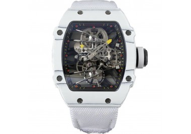 RM 027-02 Tourbillon Rafael Nadal White NTPT on White Nylon Strap