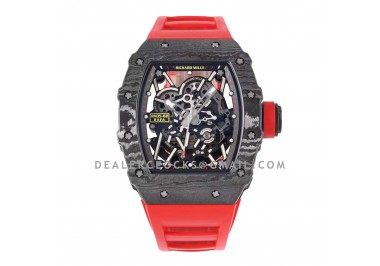 RM 035-02 Rafael Nadal NTPT Carbon on Red Rubber Strap