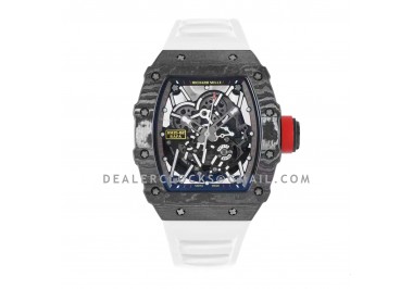 RM 035-02 Rafael Nadal NTPT Carbon on White Rubber Strap