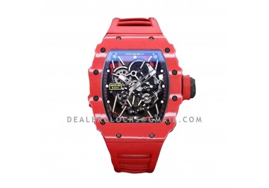 RM 035-02 Rafael Nadal TPT Red on Red Rubber Strap