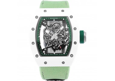 RM 055 White Bubba Watson White Ceramic on Green Nylon Strap