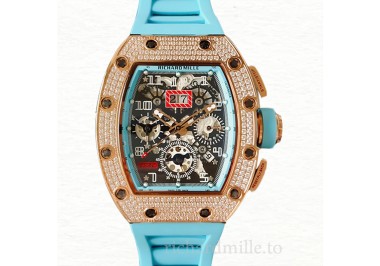 Richard Mille RM011 Men Mechanical Transparent Dial Watch Rubber Band