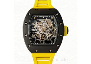 Richard Mille RM35 Men Mechanical Rubber Band Skeleton Dial