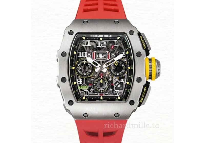 Richard Mille RM 11 03 Transparent Dial Rubber Band Men s Red