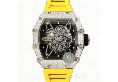 Richard Mille RM35-02 Mechanical Men Transparent Dial Diamond Bezel