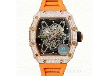 Richard Mille RM35-02 Mechanical Men Rubber Band Watch Diamond Bezel