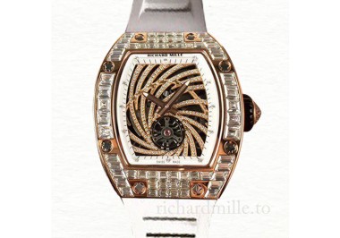 Richard Mille RM51-02 Mechanical Ladies Watch Transparent Dial Diamond Bezel