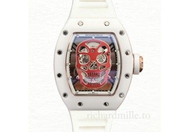 Richard Mille RM52-01 Men Mechanical Watch Red Skull Dial